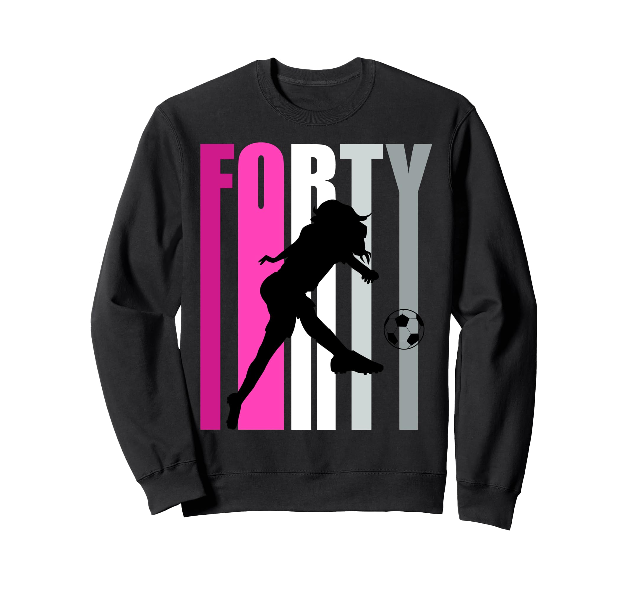 Womens 40Th Soccer Birthday Loves Sweatshirt - Custom Art Print Men Women
