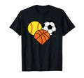 Mom Sports Heart Soccer Basketball T-Shirt - Minimalist Print Men Women