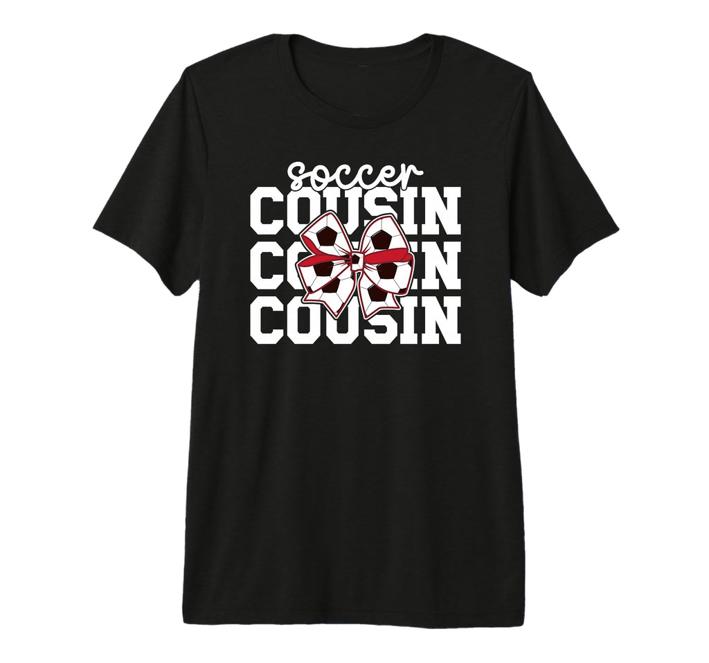 Soccer Cousin Coquette Soccer Player T-Shirt - Minimalist Print for Adults