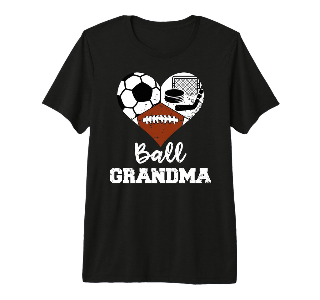 Ball Grandma Heart Funny Soccer T-Shirt - Novelty Apparel Men Women