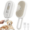 4 in 1 Cat Steam Brush for Shedding, Cleaning, Massage & Smooth, USB Rechargeable Pet Spray Hair Removal Comb, for Indoor Long/Short Haired Cats & Dogs (White)