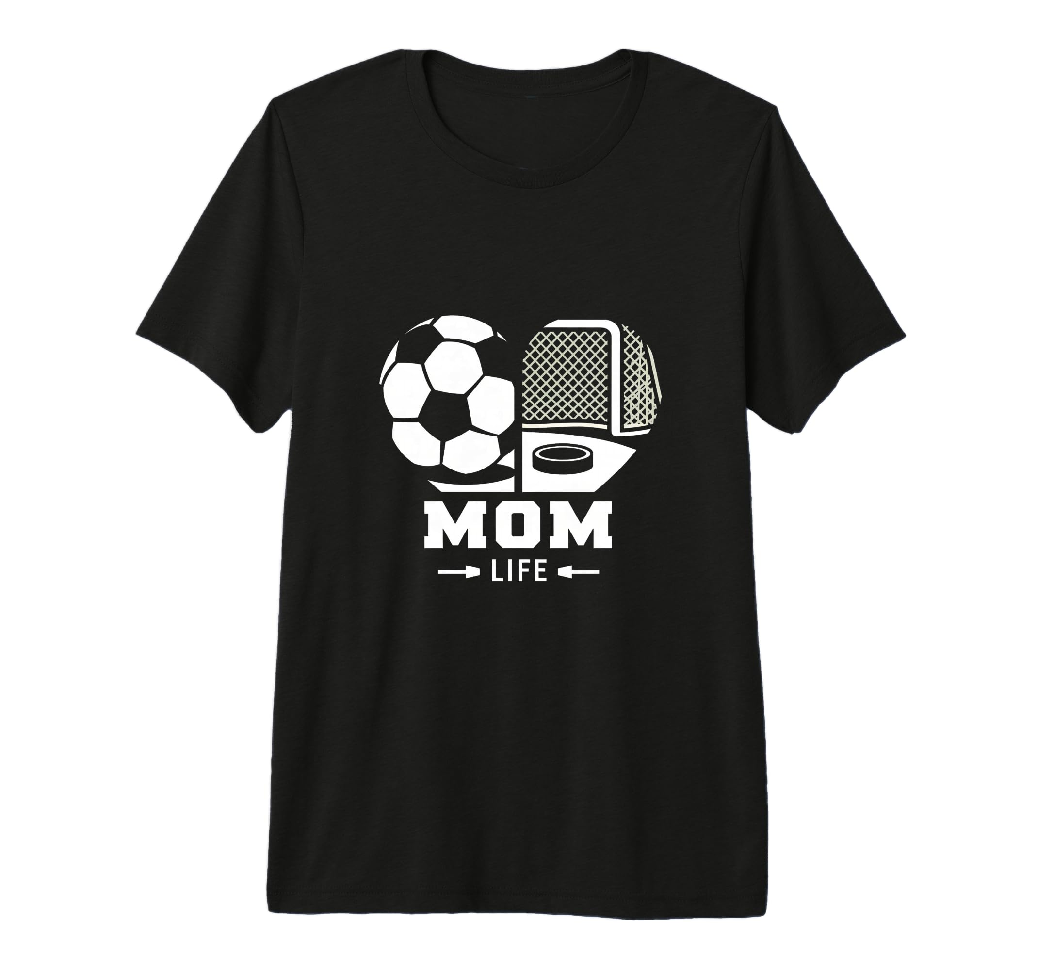 Mom Life Heart Funny Soccer Hockey T-Shirt - Streetwear Style for Adults