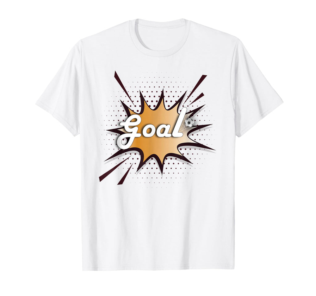 Goal Soccer Ball Net Comic Football Fan Art T-Shirt - Graphic Print Unisex