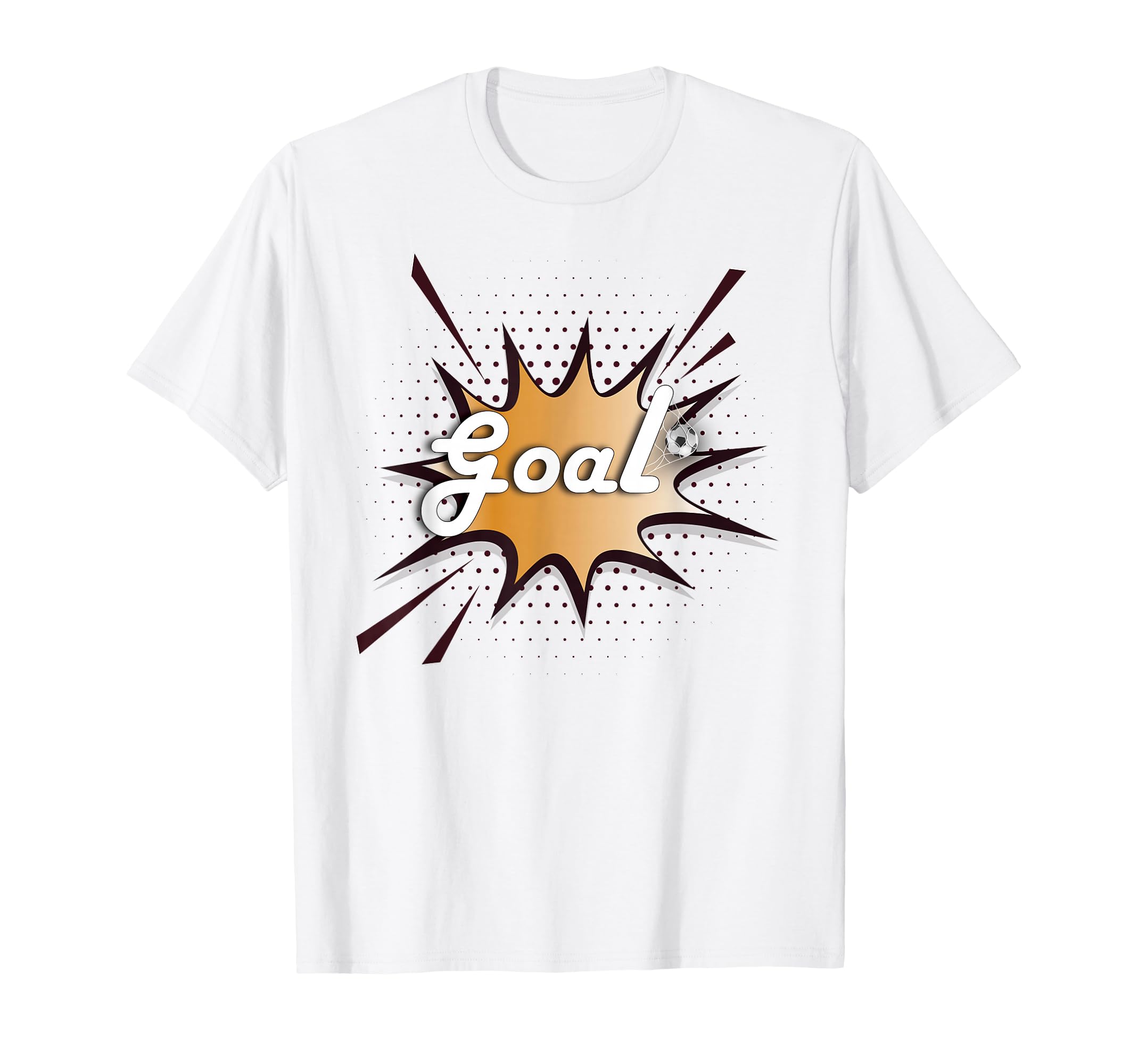 Goal Soccer Ball Net Comic Football Fan Art T-Shirt - Graphic Print Unisex