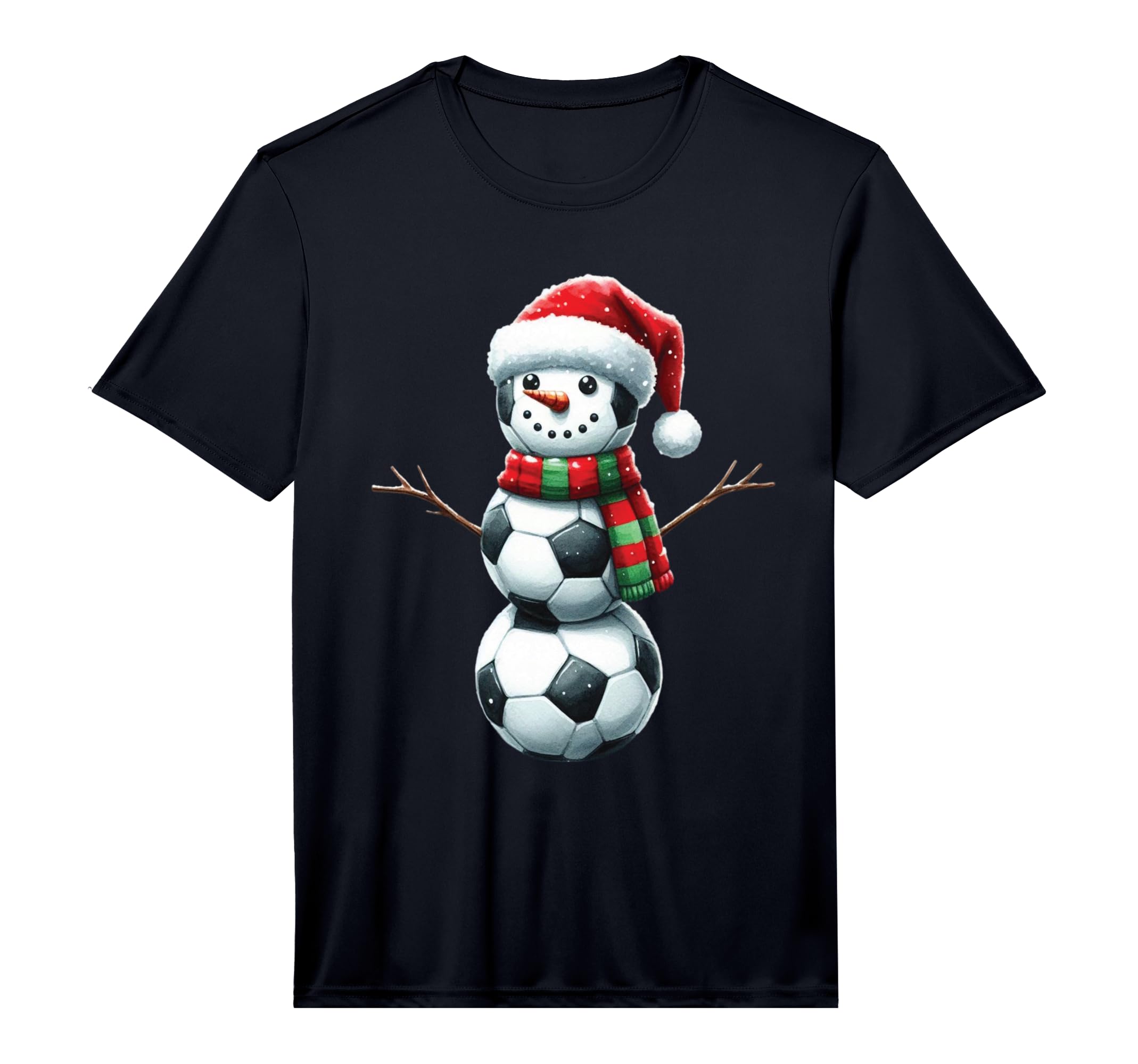 Soccer Balls Snowman Performance T-Shirt - Custom Art Print for Adults