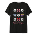 Soccer Bow Soccer Mom Tri Blend T-Shirt - Casual Everyday Wear Unisex