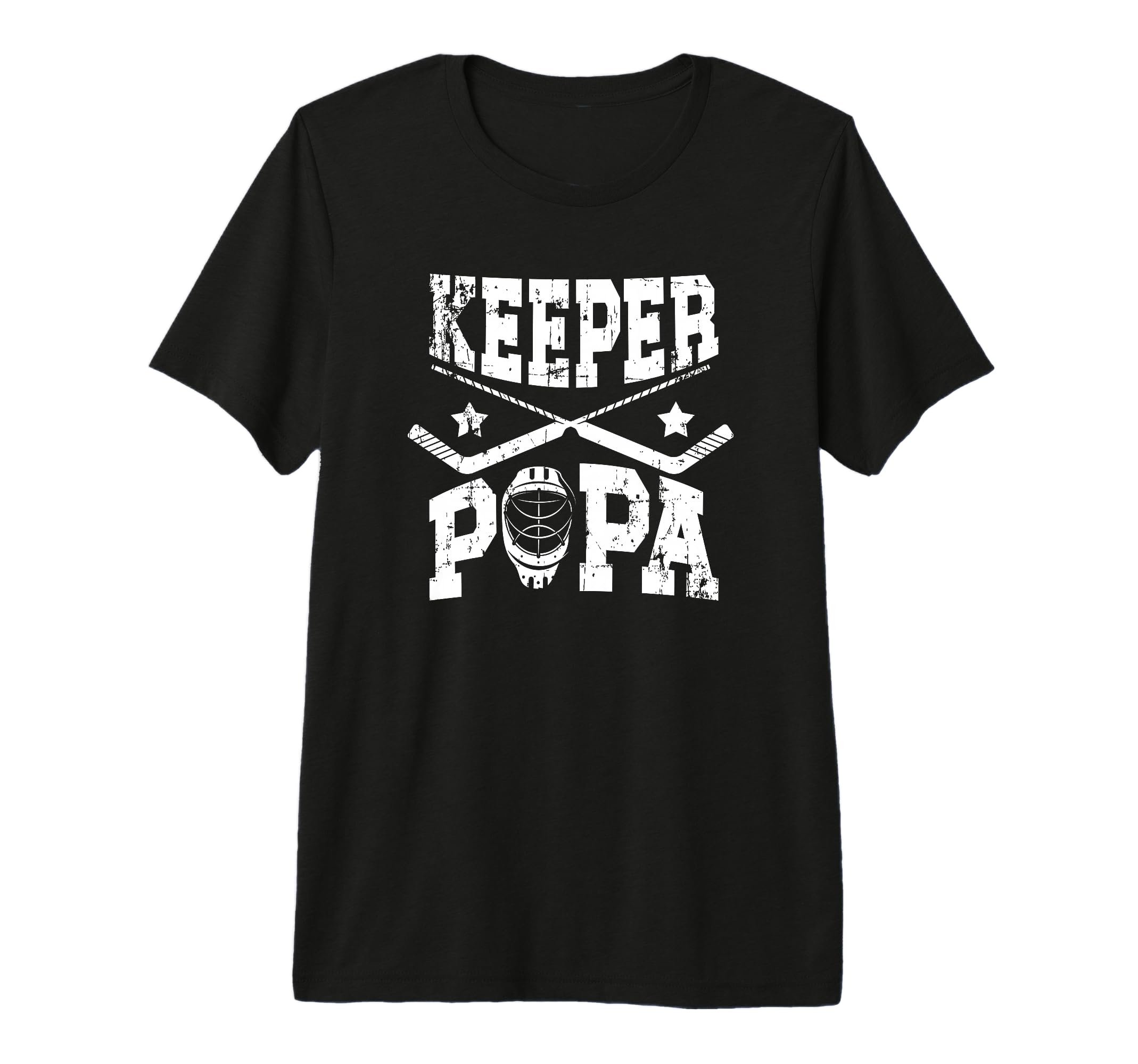 Mens Ice Hockey Keeper Papa Ice Hockey T-Shirt - Trendy Graphic Unisex