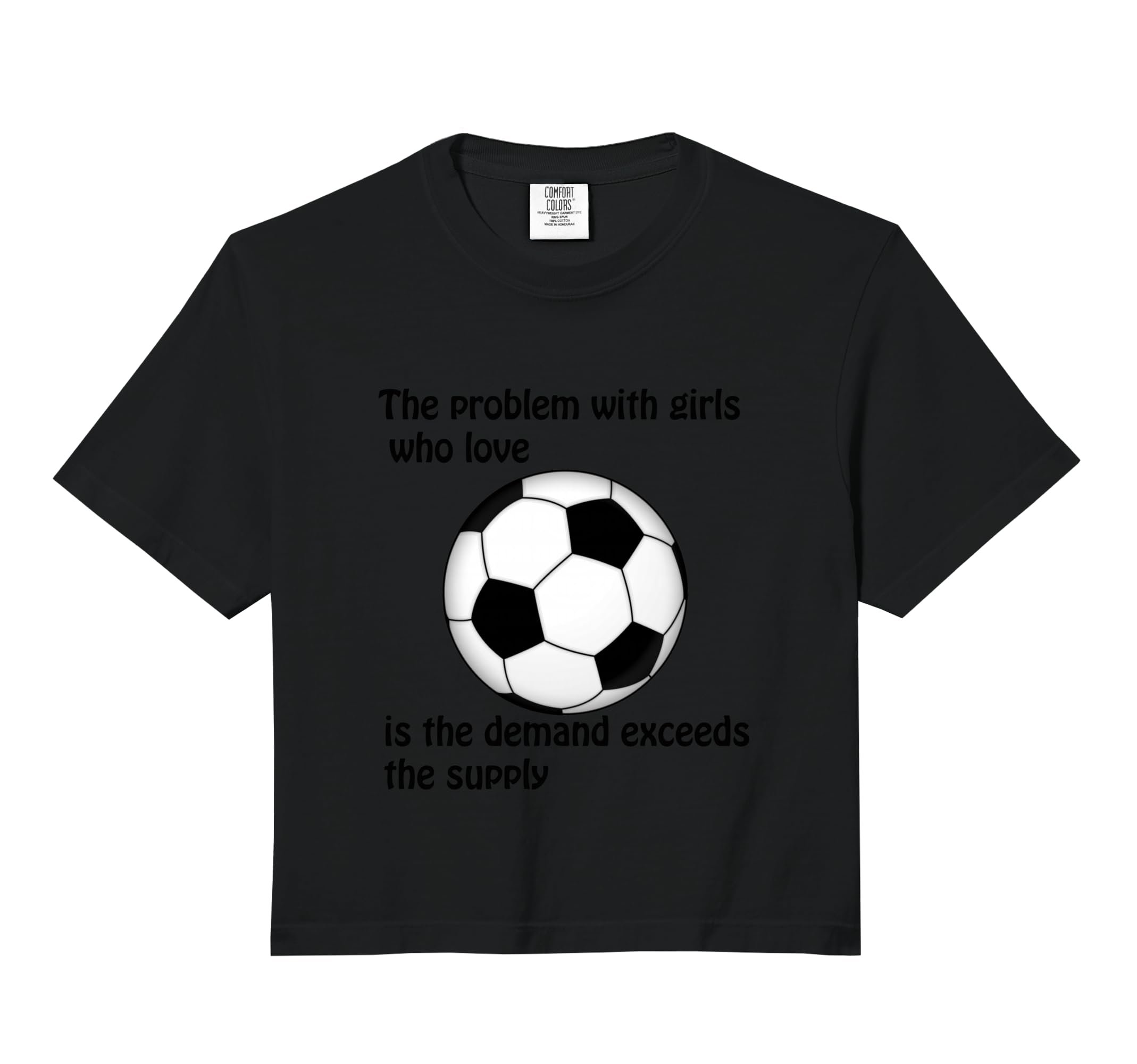 Soccer Problem Who Love Comfort Colors Crop T-Shirt - Graphic Print Unisex