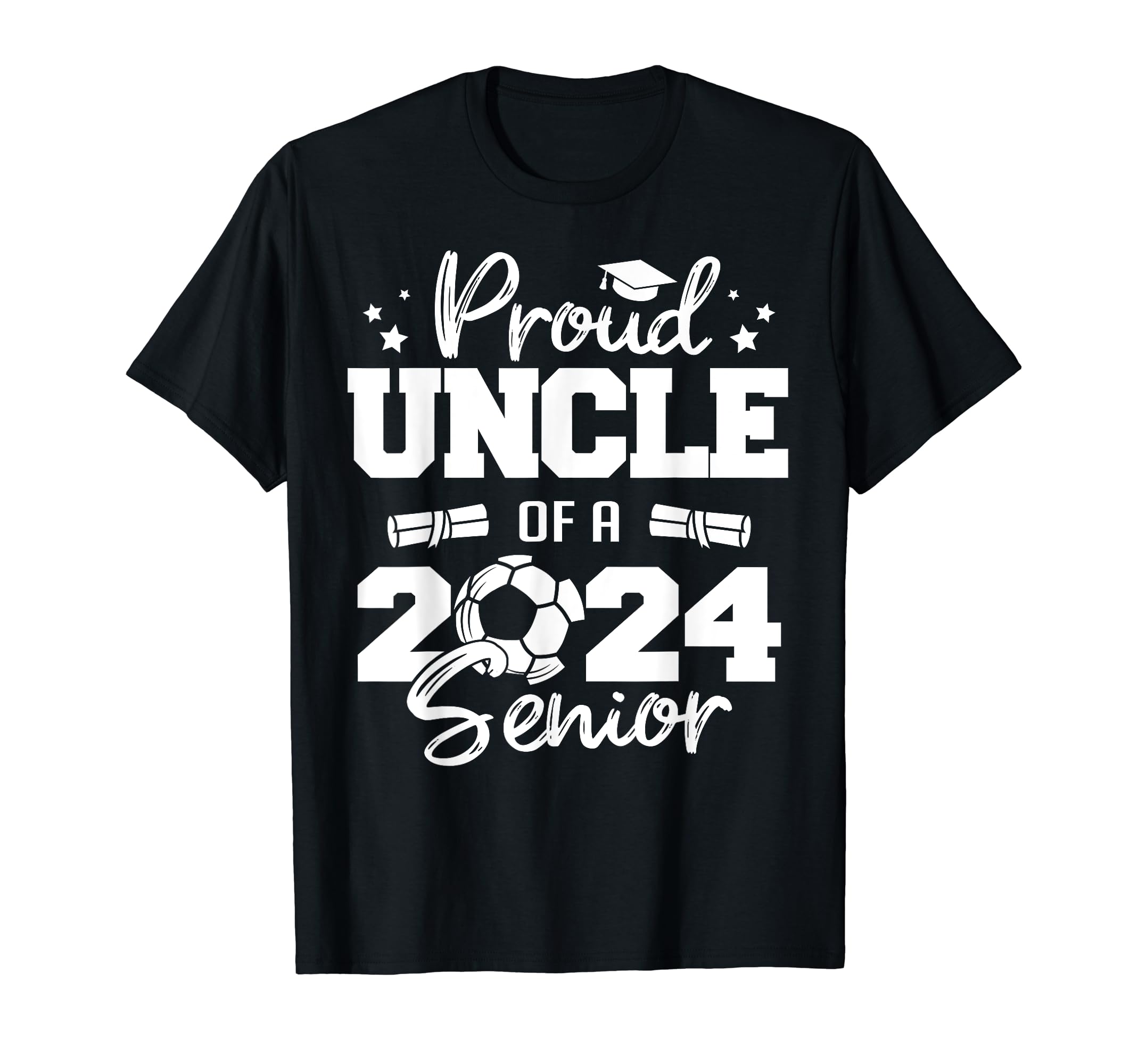 Proud Uncle 2024 Senior Funny Soccer 2024 T-Shirt - Trendy Graphic Unisex