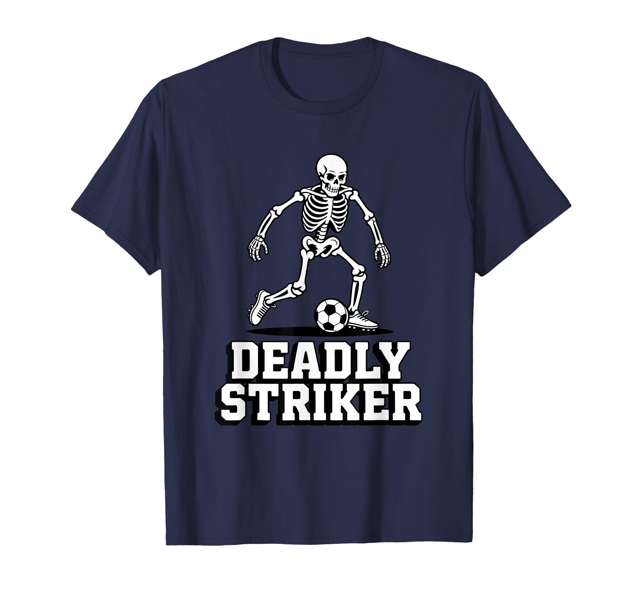 Soccer Skeleton Deadly Striker Funny T-Shirt - Fun Novelty Design Unisex