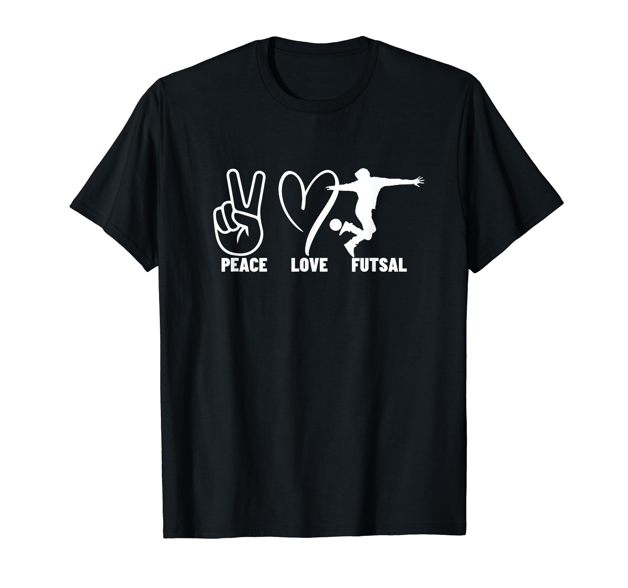Peace Love Futsal Funny Futsal T-Shirt - Graphic Print for Adults