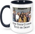 Personalized Coffee Mug, Custom Photo Text 15 Oz Ceramic Mug, Customized Picture Name Tea Cup, Unique Gift Idea, Taza Cafe Personalizadas Fotos, Cute Custom Gifts Mom Women Men, Father's Day, Black
