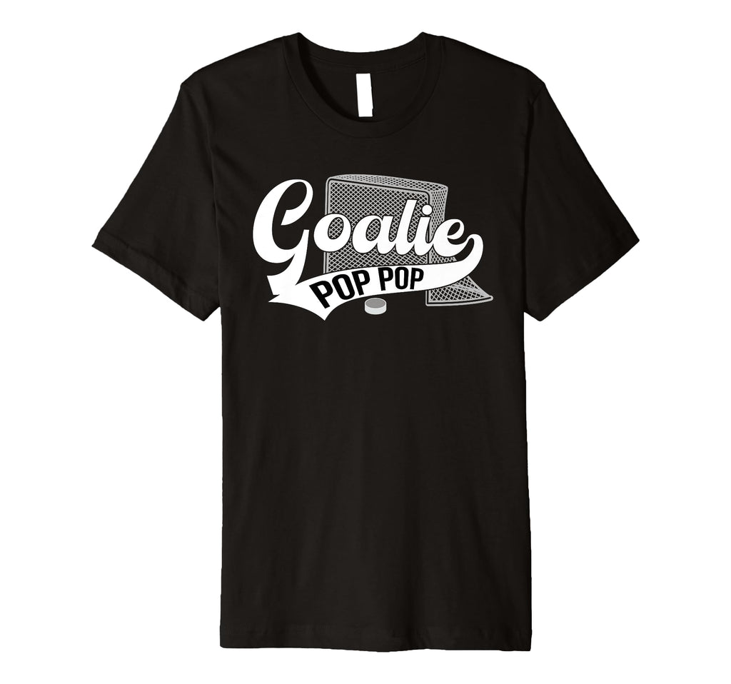 Mens Ice Hockey Goalie Pop Pop Ice T-Shirt - Novelty Apparel for Adults
