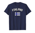 Finland Flag Distressed Finnish T-Shirt - Casual Everyday Wear Men Women