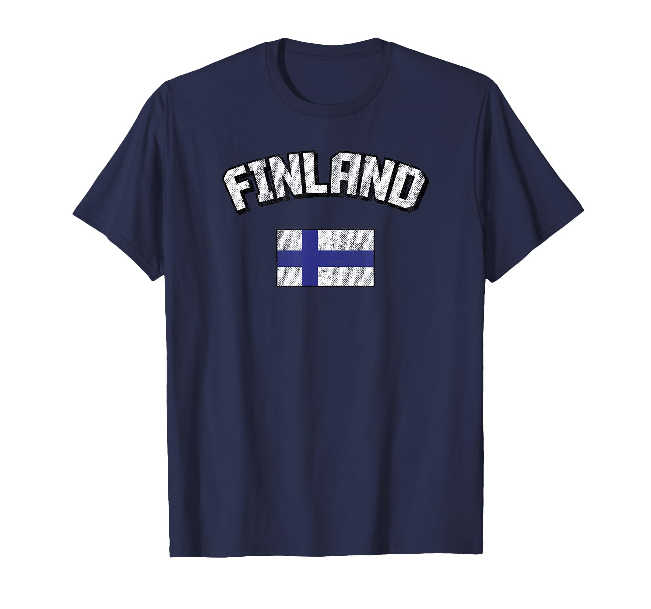 Finland Flag Distressed Finnish T-Shirt - Casual Everyday Wear Men Women