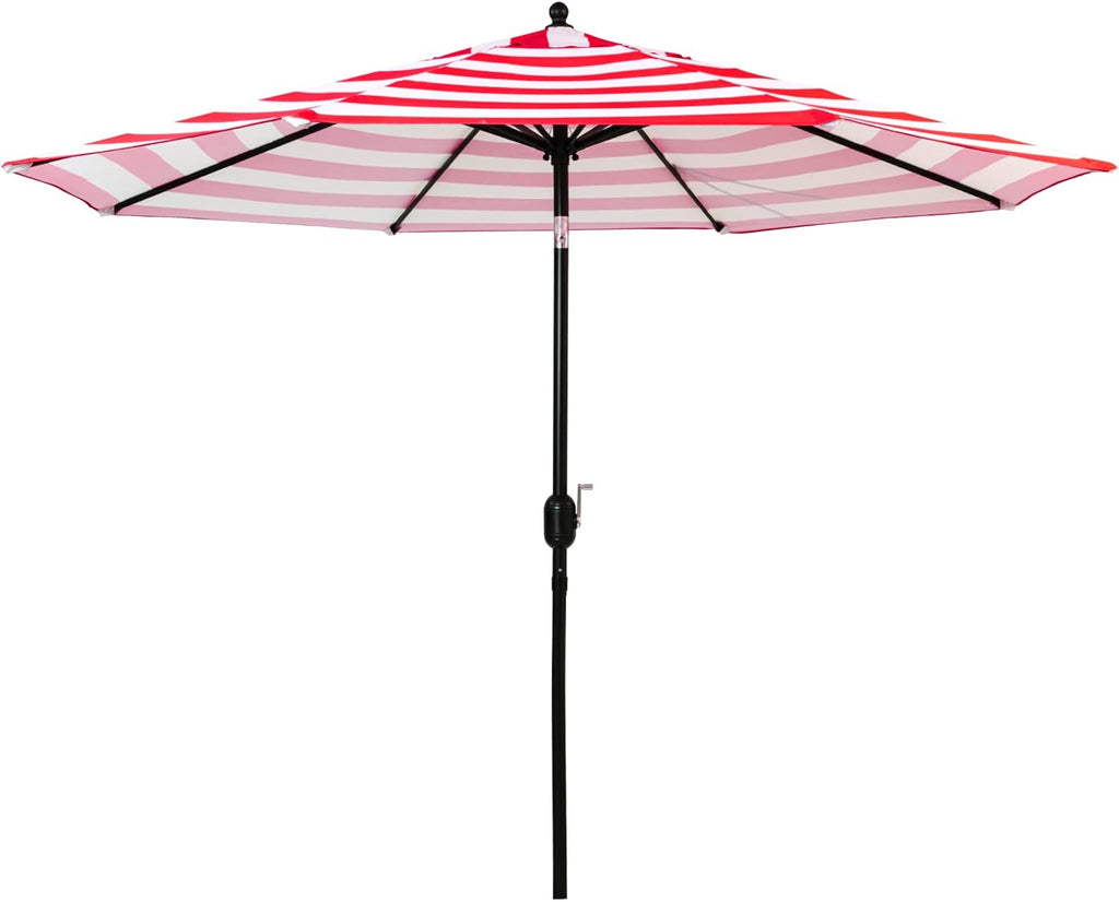 Sunnyglade 9' Patio Umbrella Outdoor Table Umbrella with 8 Sturdy Ribs (Red and White)