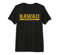 Hawaii Soccer Yellow Text Tri Blend T-Shirt - Fun Novelty Design Men Women