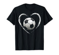 Valentines Soccer Heart Valentines Day T-Shirt - Graphic Print Unisex