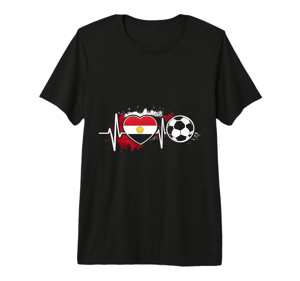 Football Pulse Egypt Flag T-Shirt - Casual Everyday Wear Men Women