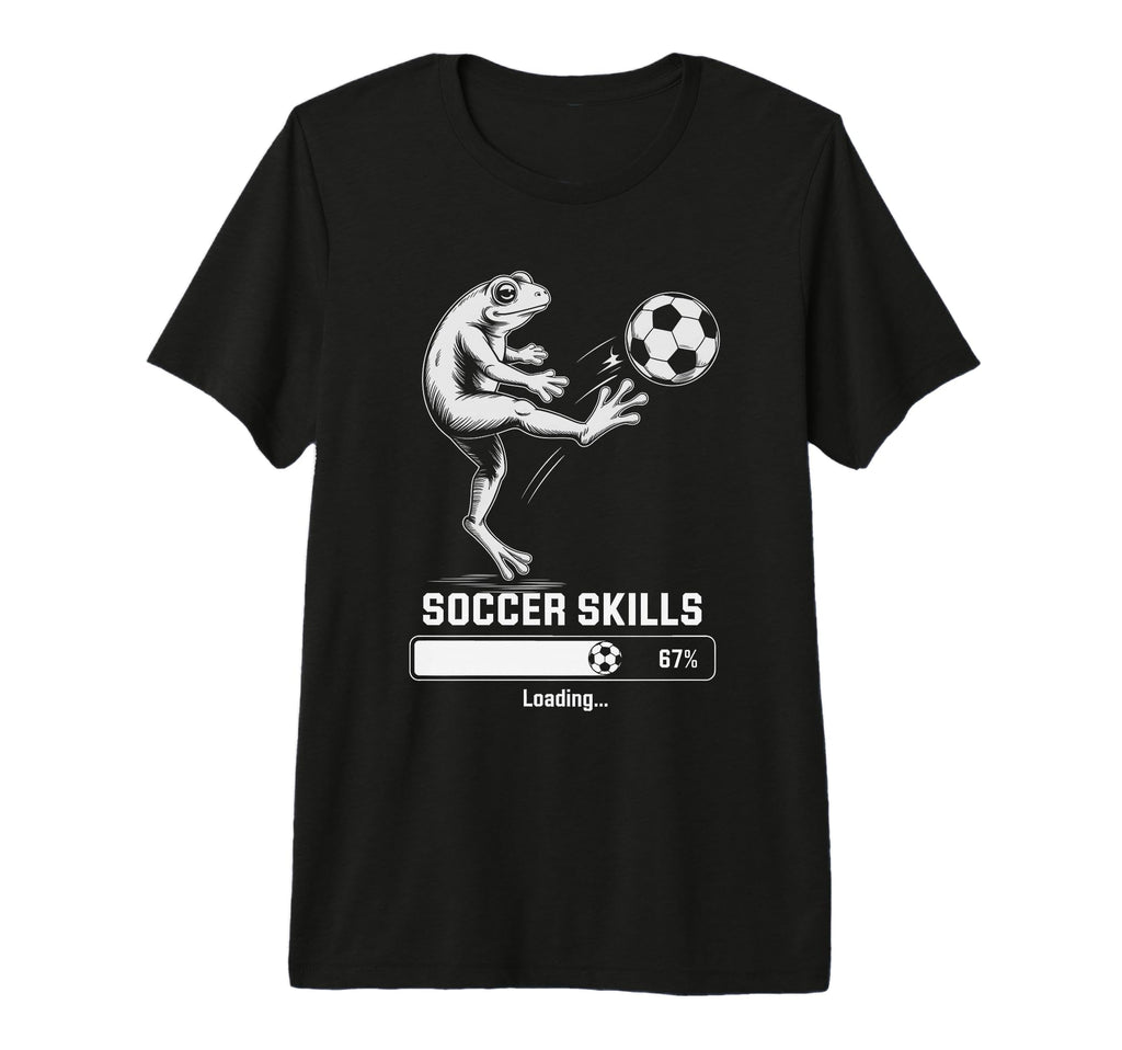 Frog Soccer Skills Loading Team Win T-Shirt - Fun Novelty Design Unisex
