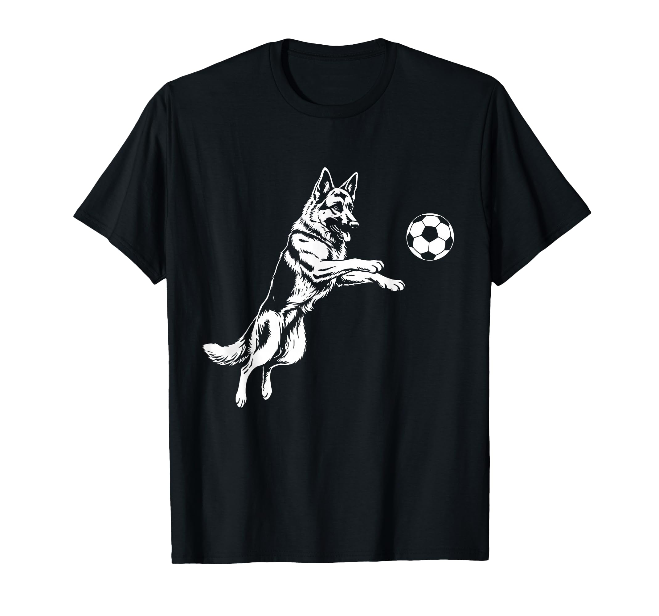 German Shepherd Soccer Player Dog T-Shirt - Fun Novelty Design Men Women