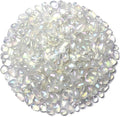 1Lb/460g Irregular Sea Glass Stones Artificial Crystal Gem Pebbles for Aquarium/Turtle Tank/Terrarium/Flowerpot/Vase Landscape Ornament Decoration, Hyun White