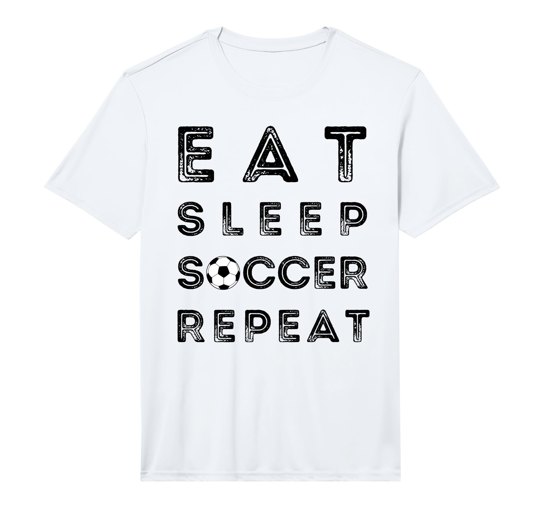 Eat Sleep Soccer Repeat Fans Funny T-Shirt - Minimalist Print for Adults