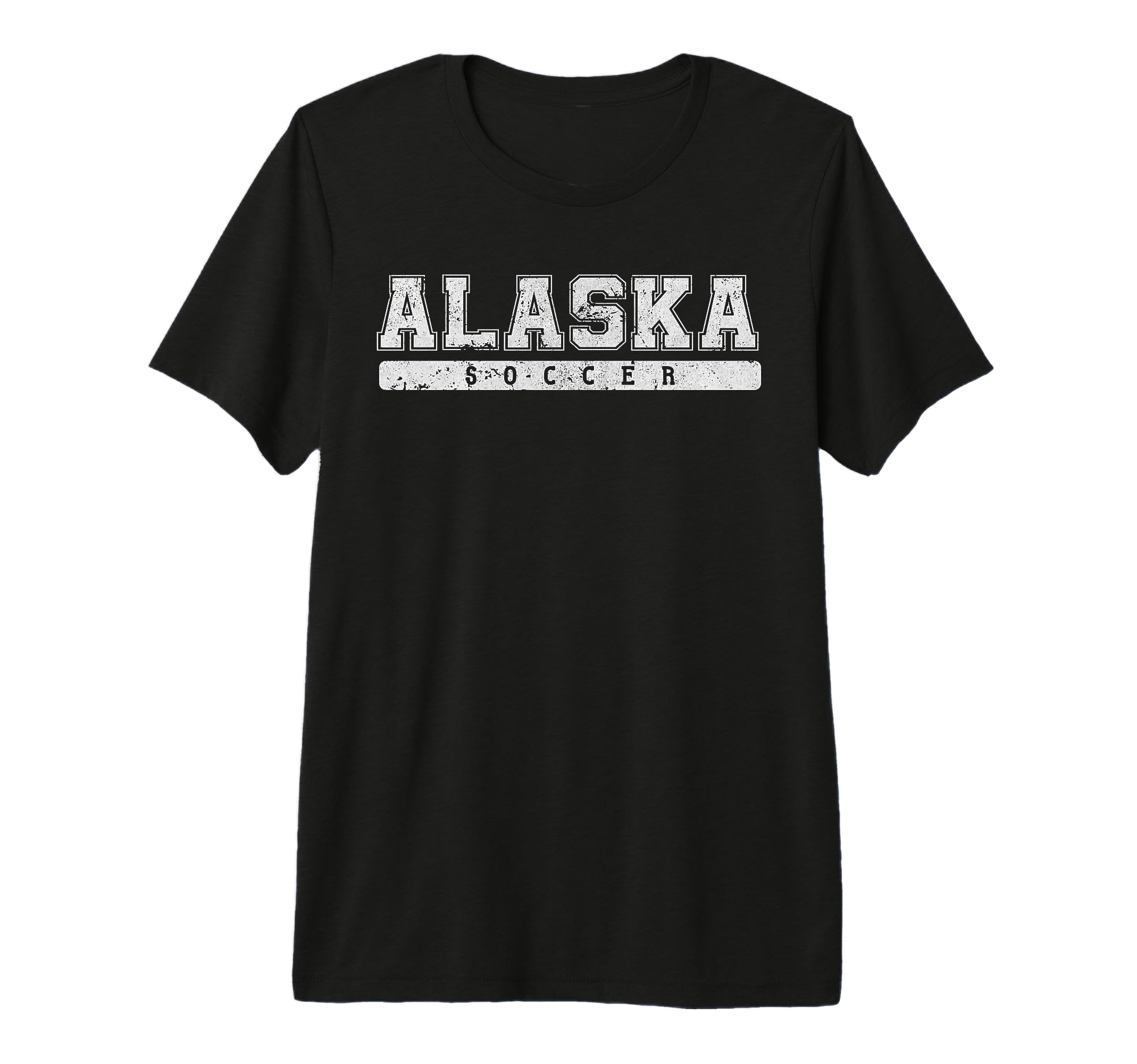 Alaska Soccer White Text Tri Blend T-Shirt - Graphic Print for Adults