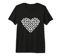 Heart Shaped Soccer Ball Pattern Tri T-Shirt - Streetwear Style Men Women