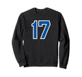 Blue Sports Team Number 17 Sweatshirt - Novelty Apparel Men Women