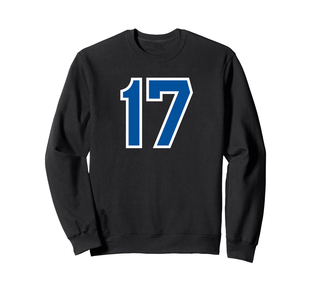 Blue Sports Team Number 17 Sweatshirt - Casual Everyday Wear Men Women