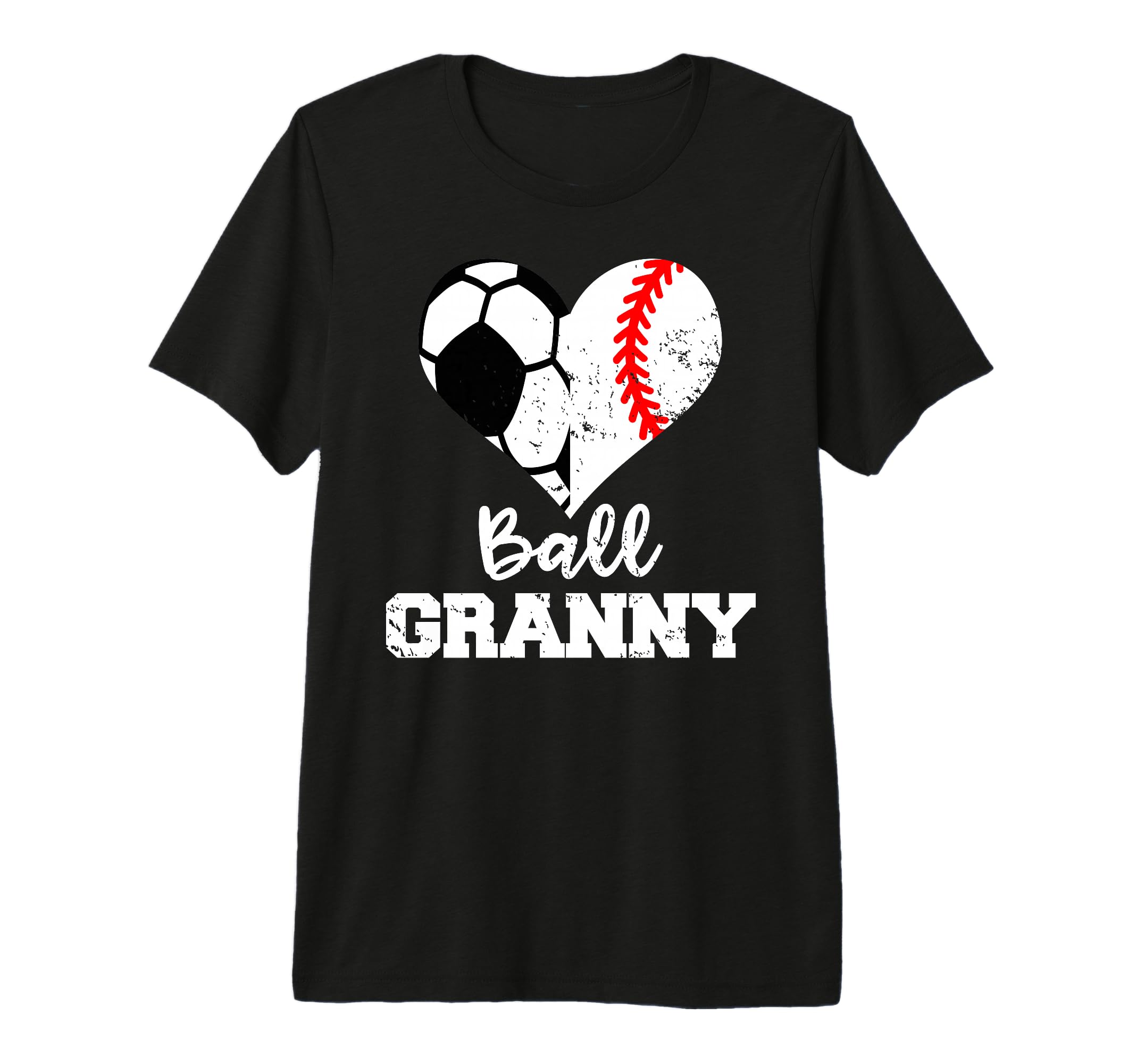 Ball Granny Heart Funny Soccer Baseball T-Shirt - Minimalist Print Unisex