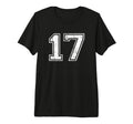 Number 17 Distressed Seventeen Sports Team T-Shirt - Graphic Print Unisex