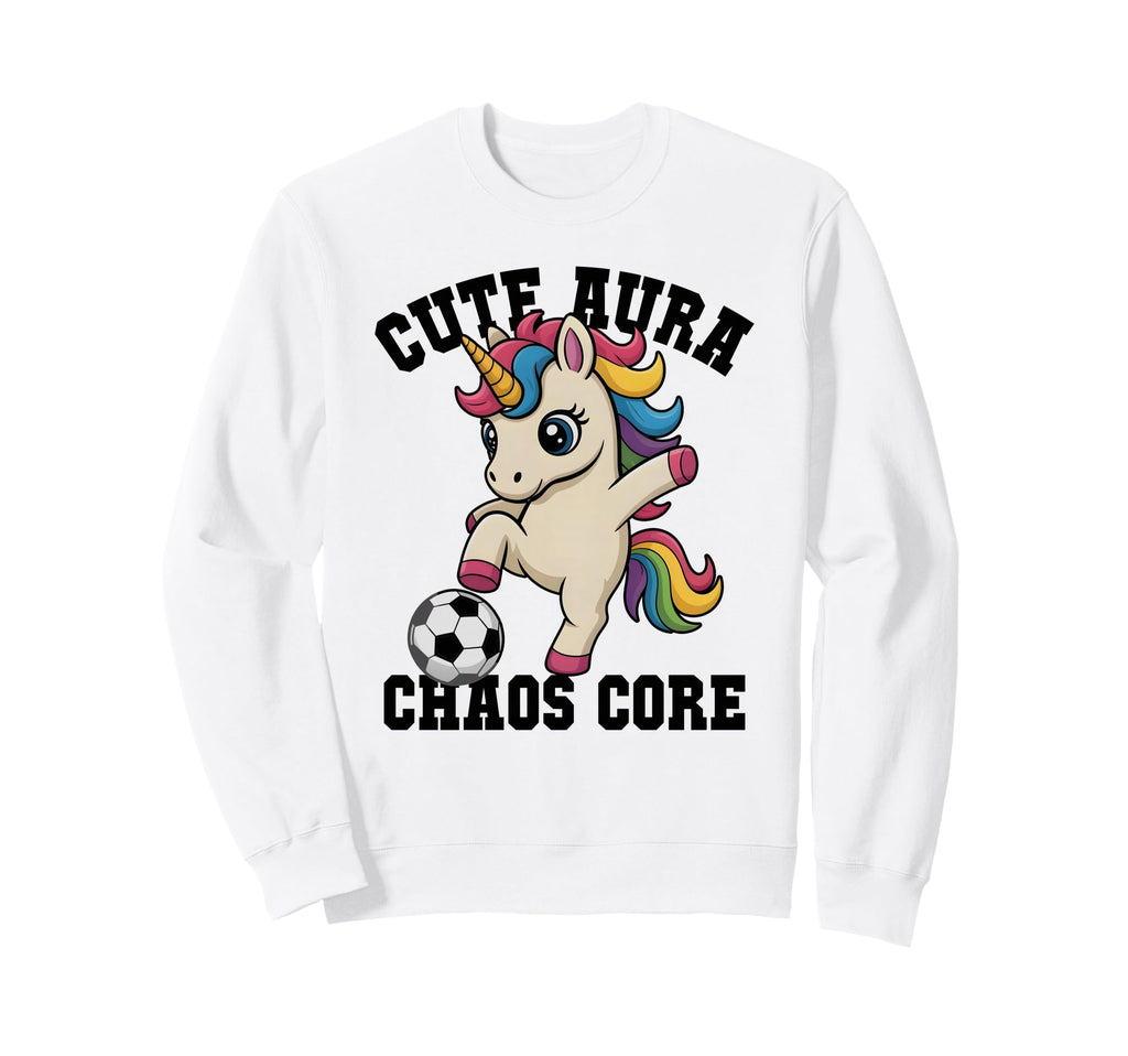 Aura Soccer Unicorn Chaos Core Just Sweatshirt - Graphic Print Men Women