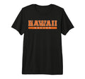 Hawaii Soccer Orange Text Tri Blend T-Shirt - Unique Graphic Unisex