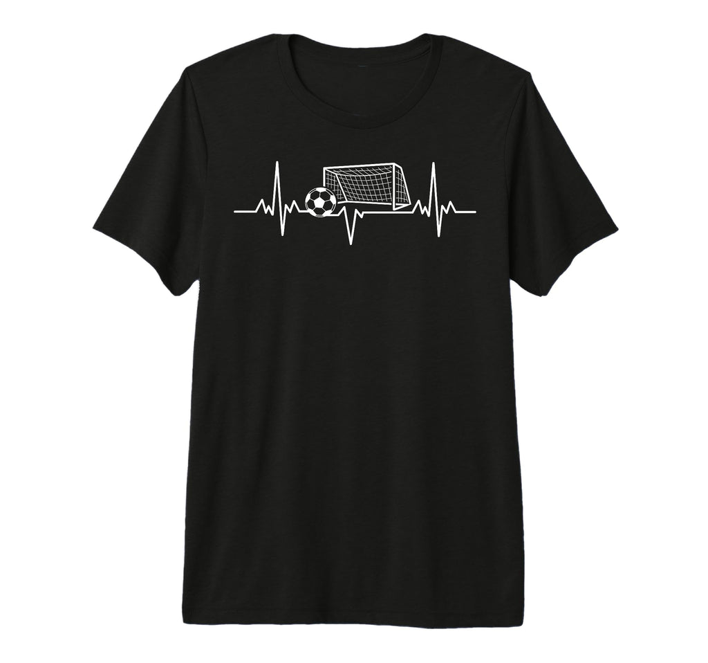 Soccer Heartbeat Football Lovers Ball T-Shirt - Trendy Graphic for Adults