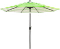 Sunnyglade 9' Patio Umbrella Outdoor Table Umbrella with 8 Sturdy Ribs (Grass Green and White)