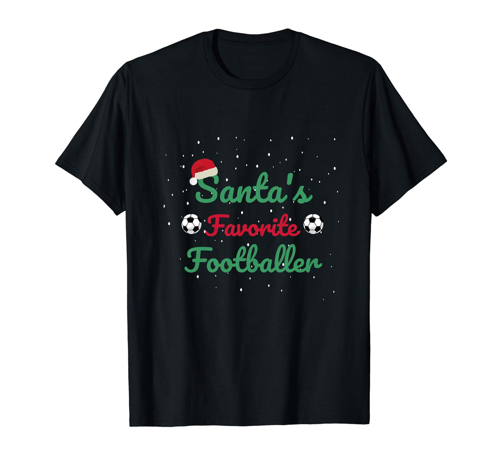 Santas Favorite Footballer Funny T-Shirt - Custom Art Print for Adults