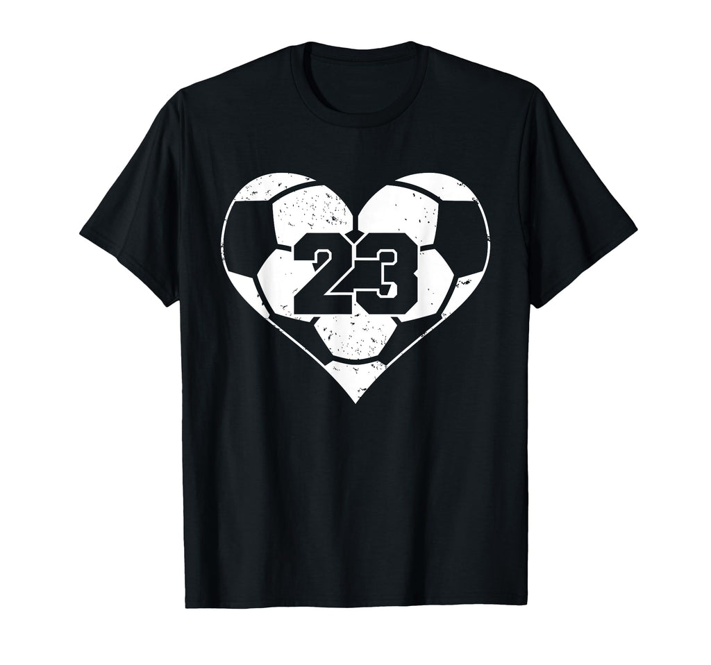 Soccer Number 23 Jersey Funny Soccer Heart T-Shirt - Graphic Print Unisex