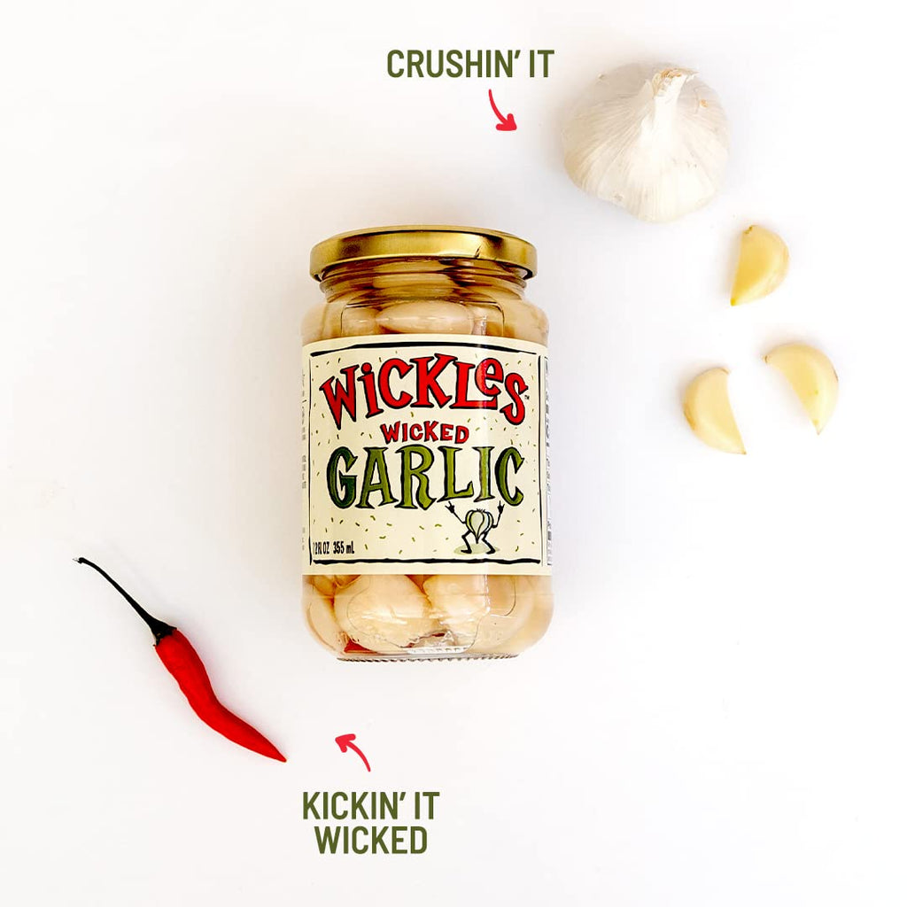 Wickles Wicked Garlic Pickles, Case of 6, 12 Fl Oz Jars