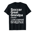 Soccer Great Grandpa Definition Funny T-Shirt - Graphic Print for Adults