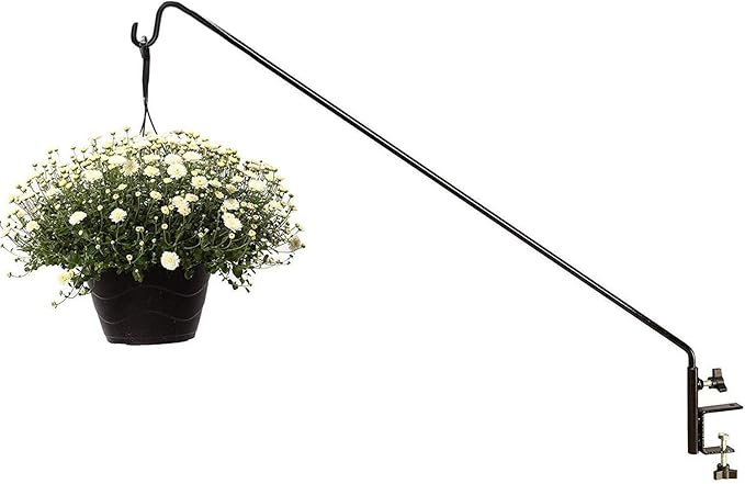 Ashman Deck Hook (2 Pack, 49-Inch Deck Hook), Double Forged Solid Metal Single Piece Rod, Ideal for Bird Feeders, Plant Hangers, Coconut Shell Hanging Baskets, and Lanterns.