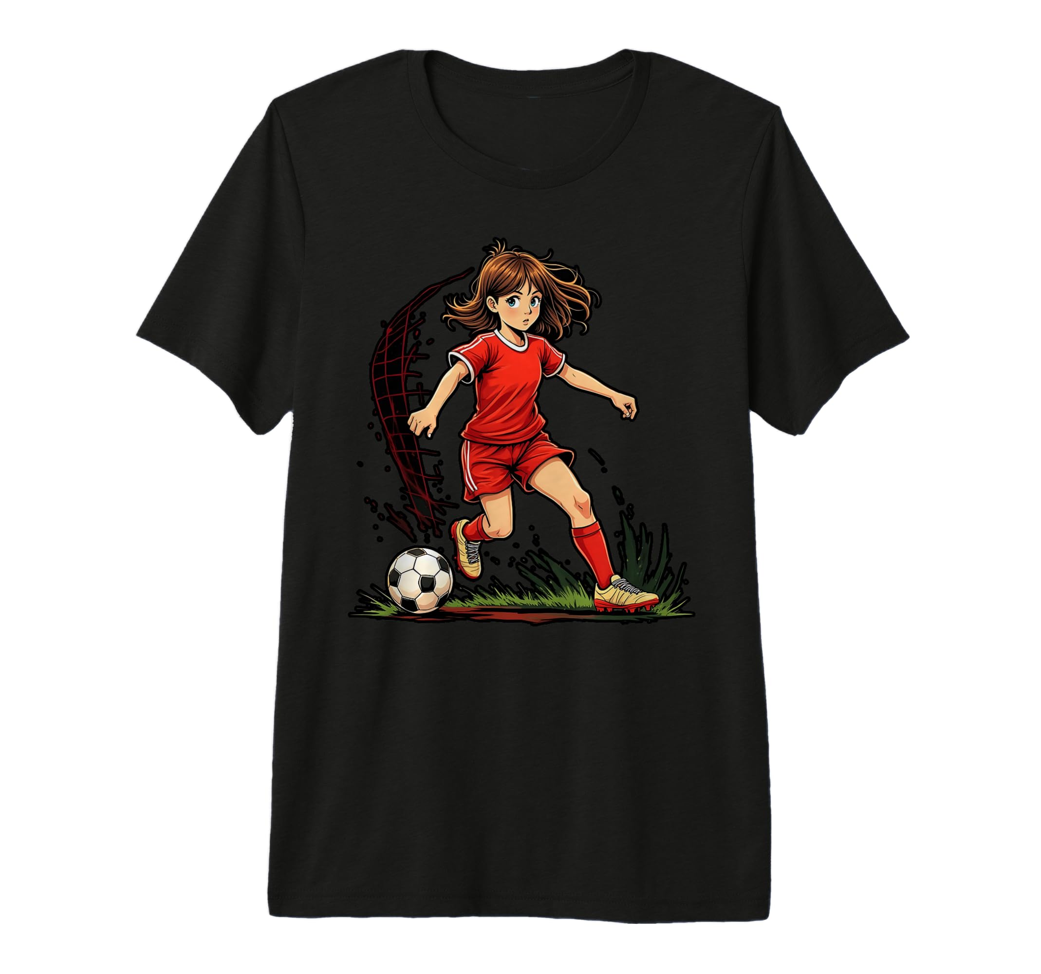 Soccer Player Kicking Ball Sports T-Shirt - Fun Novelty Design Men Women