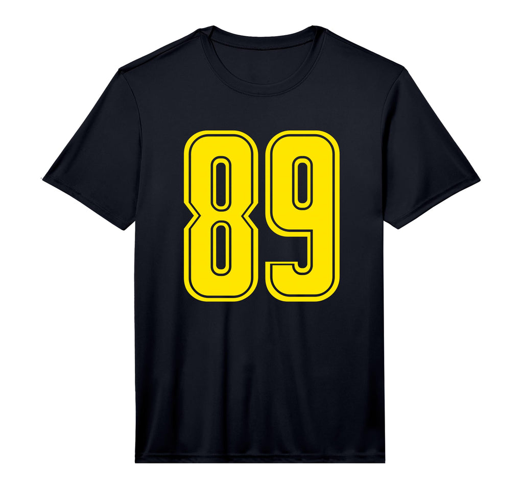 Yellow Sports Team Number 89 T-Shirt - Minimalist Print Men Women