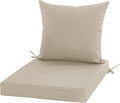 24x24 Inch Outdoor Cushions for Patio Furniture, Waterproof Outdoor Chair Cushions w/Fade-Resistant, Removable & Machine-Washable Covers, Deep Seat Sofa/Couch Pad Replacement – Set of 1/2/4, Cream