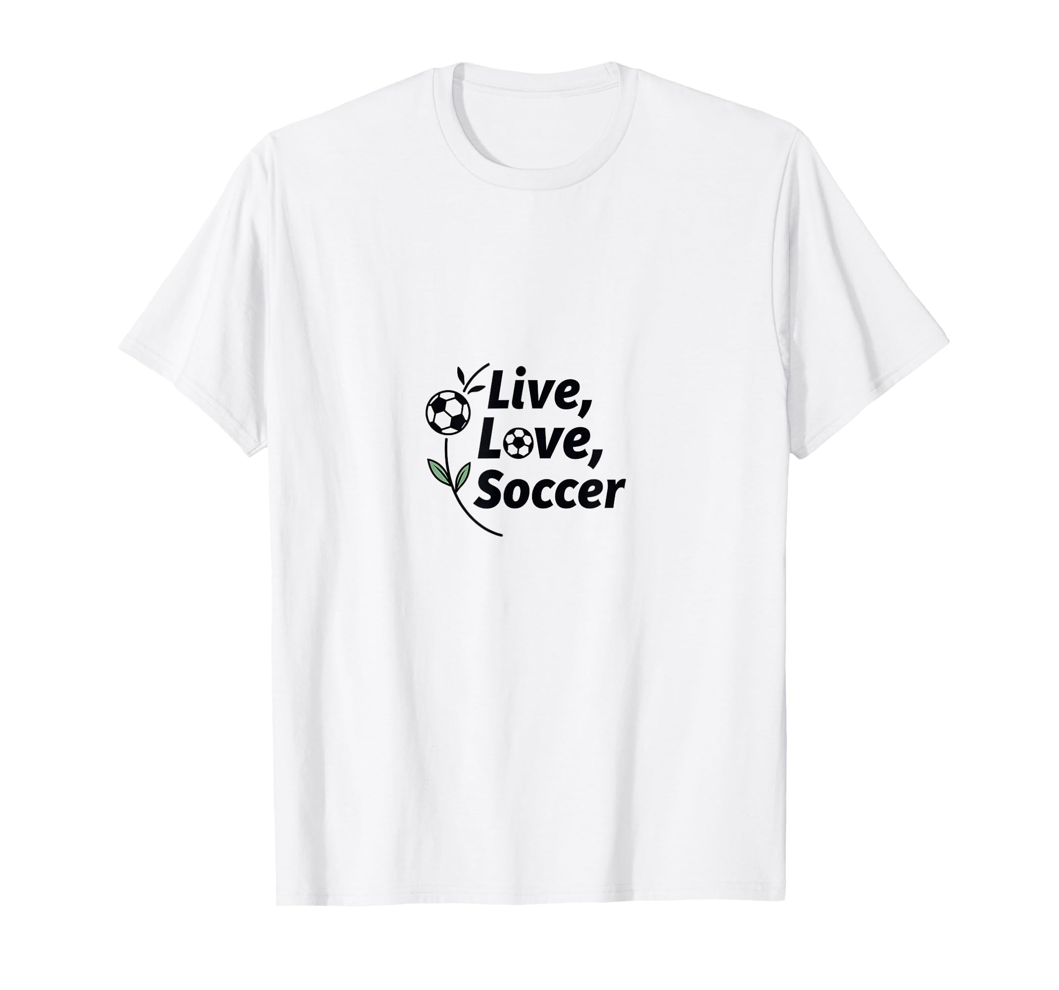 Live Love Soccer Womens Sports T-Shirt - Custom Art Print Men Women