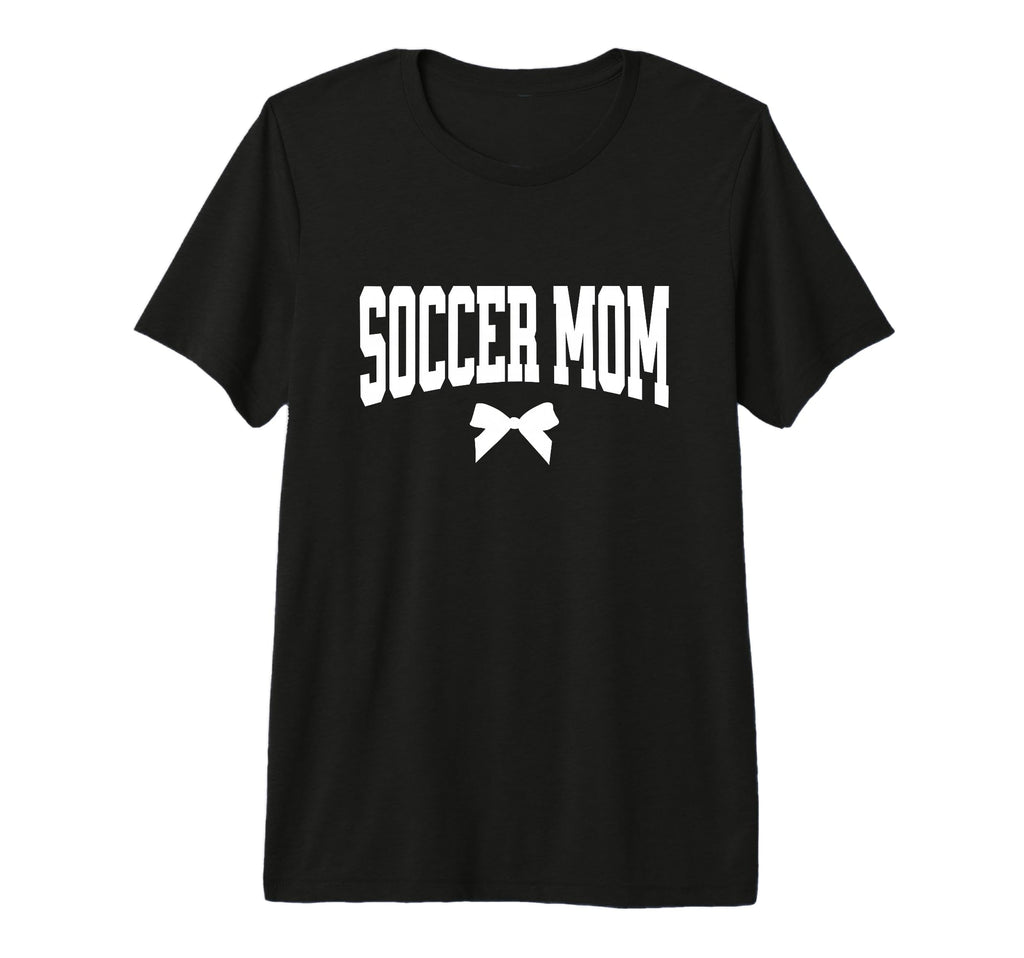 Soccer Mom Bow Soccer Team Mama Tri T-Shirt - Novelty Apparel for Adults