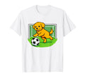 Goalkeeper Puppy Golden Retrievers T-Shirt - Fun Novelty Design Men Women
