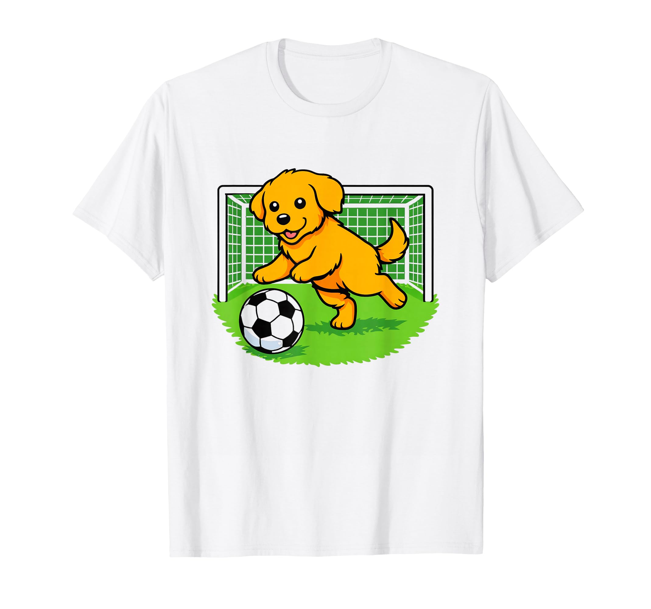 Goalkeeper Puppy Golden Retrievers T-Shirt - Fun Novelty Design Men Women