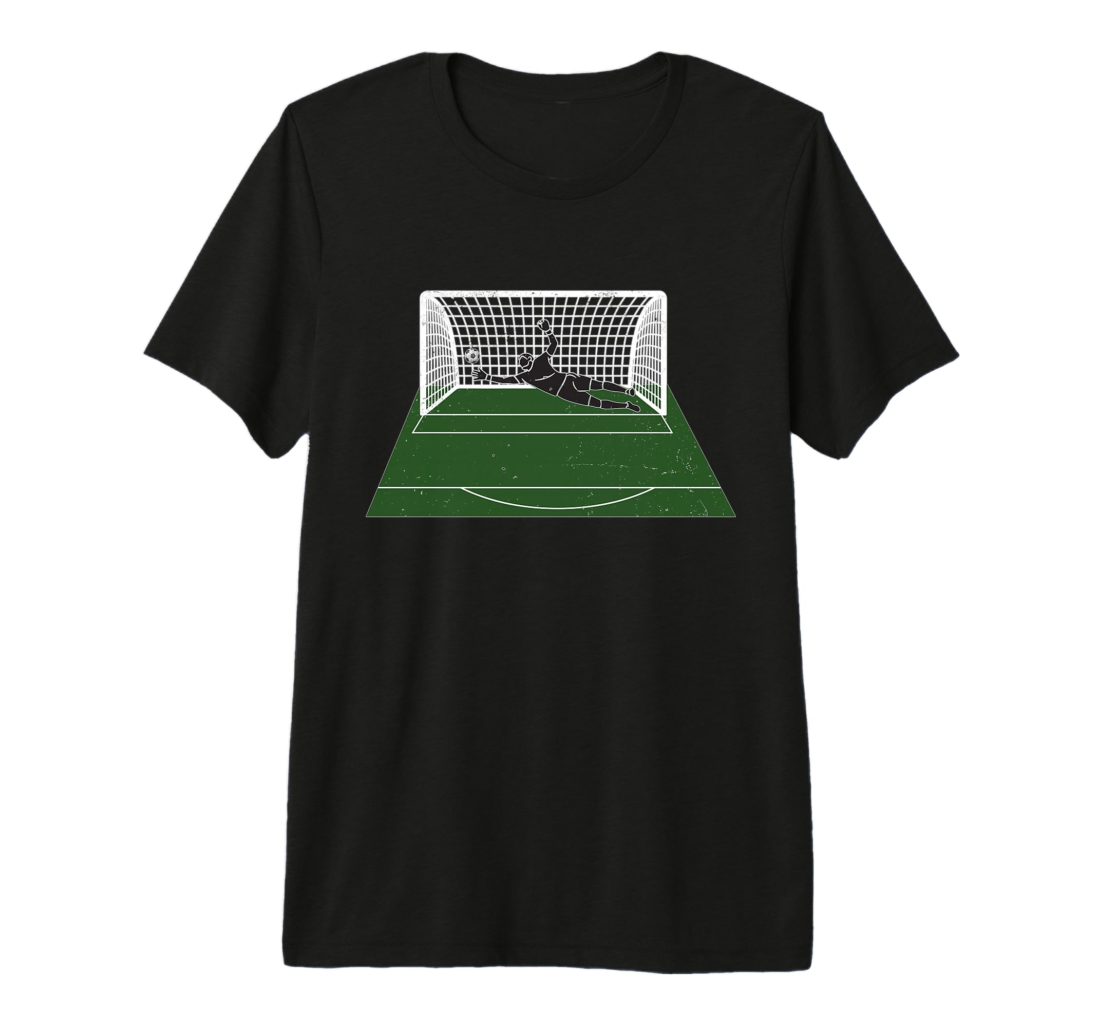 Goalkeeper Save Pitch Goal Net Soccer T-Shirt - Novelty Apparel for Adults